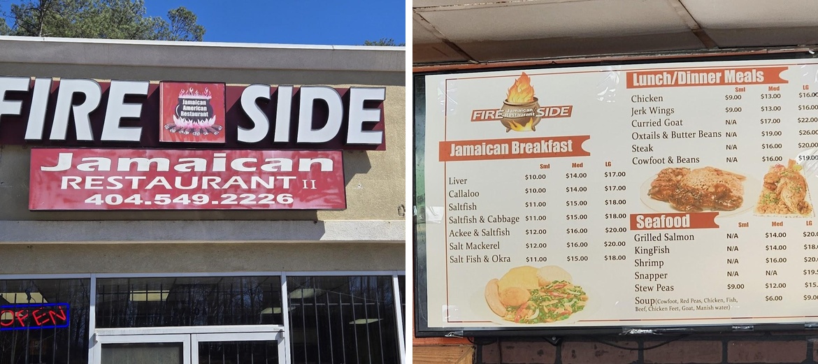 Fireside Jamaican Restaurant Menu