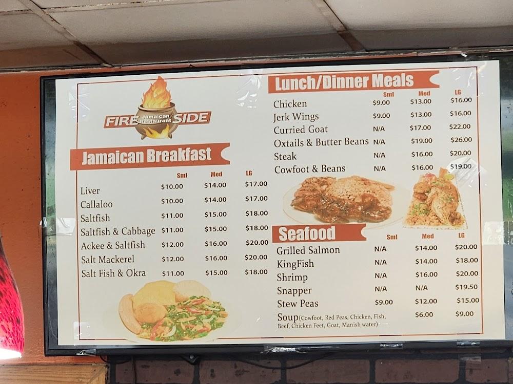 Fireside Jamaican Restaurant Menu image 1