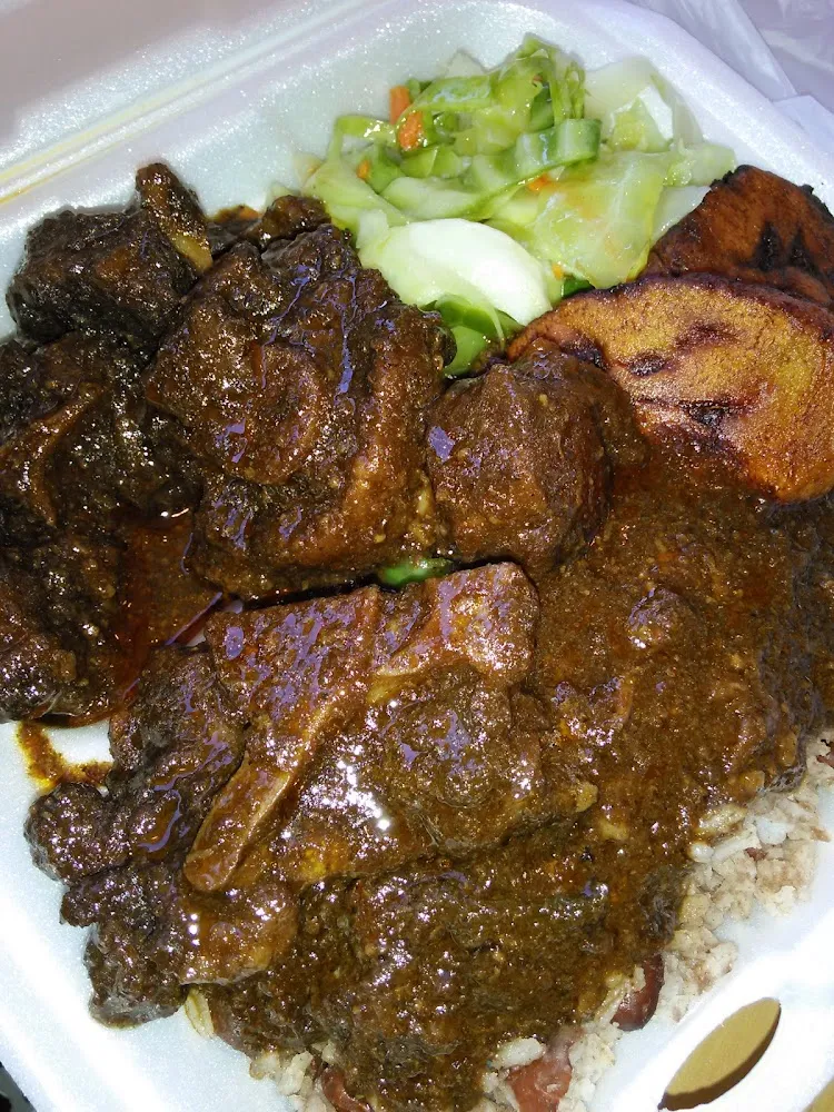 Oxtails Brown Rice and Cabbage